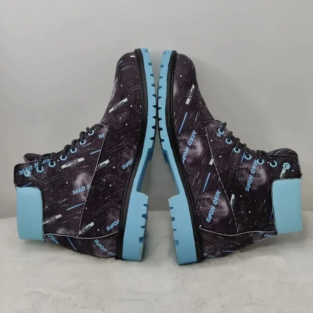 New Space Jam Blue Lace Up Boots Size 10 by WB